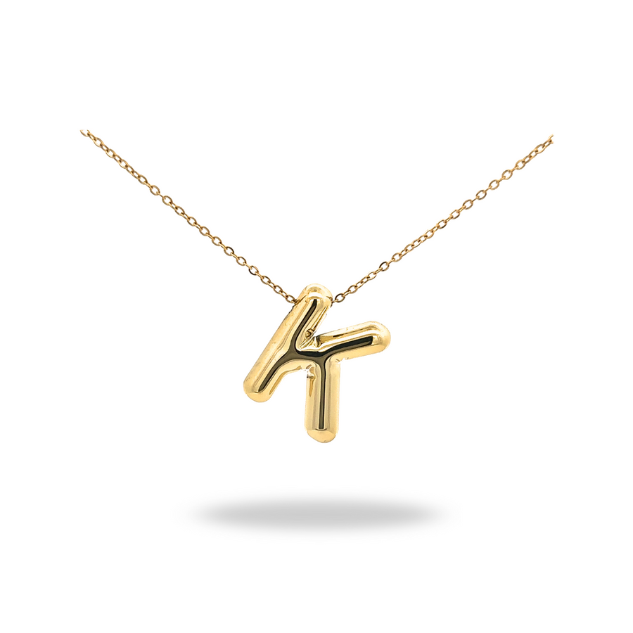 Collar Letra A Puffy Dorado – Tu inicial con volumen y estilo
