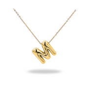 Collar Letra A Puffy Dorado – Tu inicial con volumen y estilo