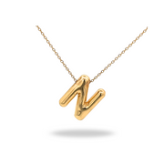 Collar Letra A Puffy Dorado – Tu inicial con volumen y estilo