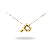 Collar Letra A Puffy Dorado – Tu inicial con volumen y estilo