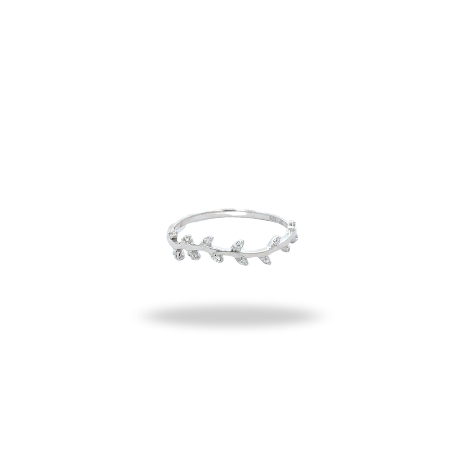 Anillo Laurel – Plata 925 con rodio