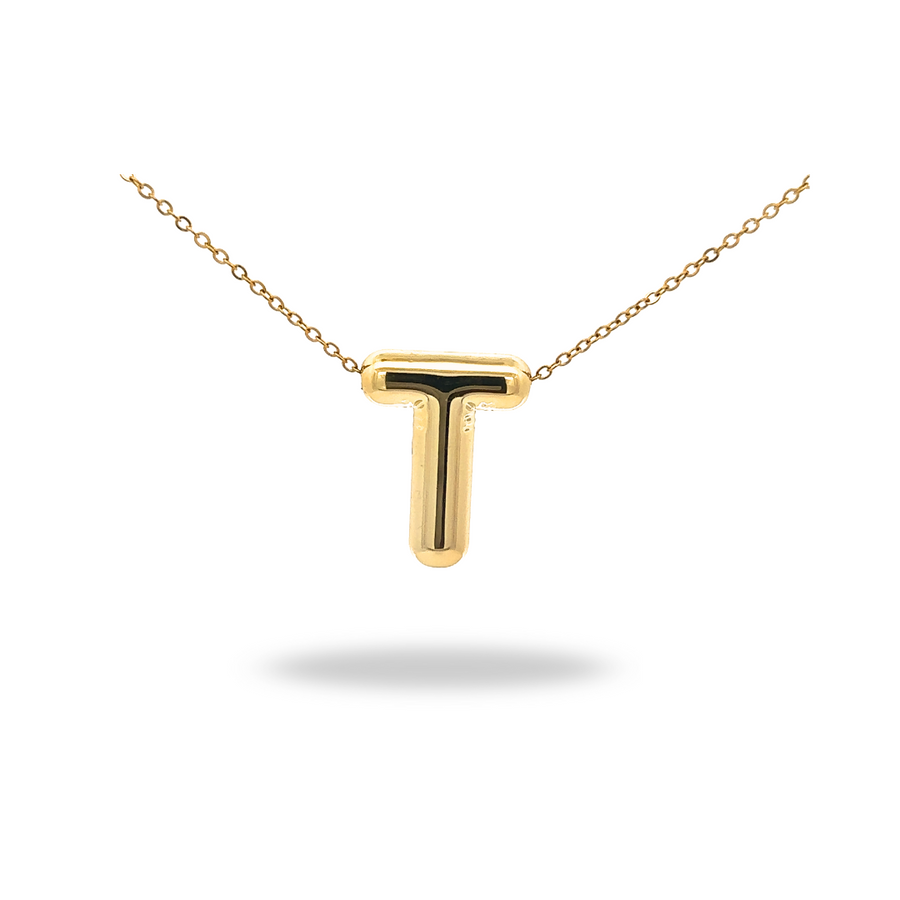 Collar Letra A Puffy Dorado – Tu inicial con volumen y estilo