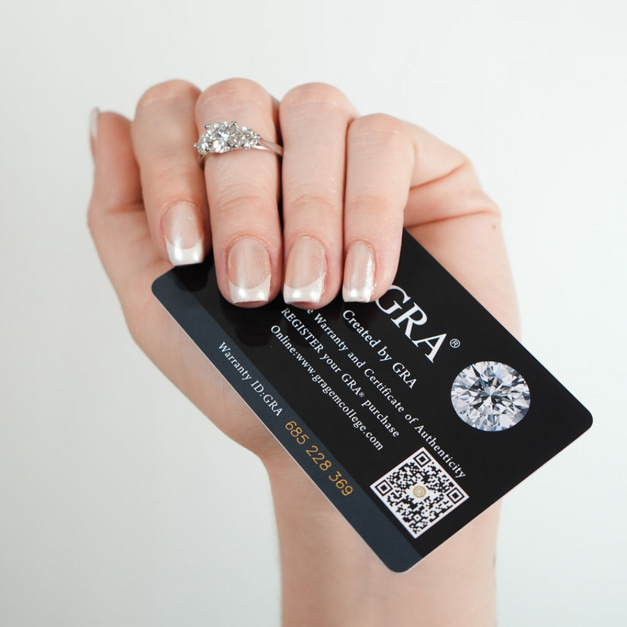 Anillo Promesa Trilogía – Plata 925 con rodio y moissanitas certificadas