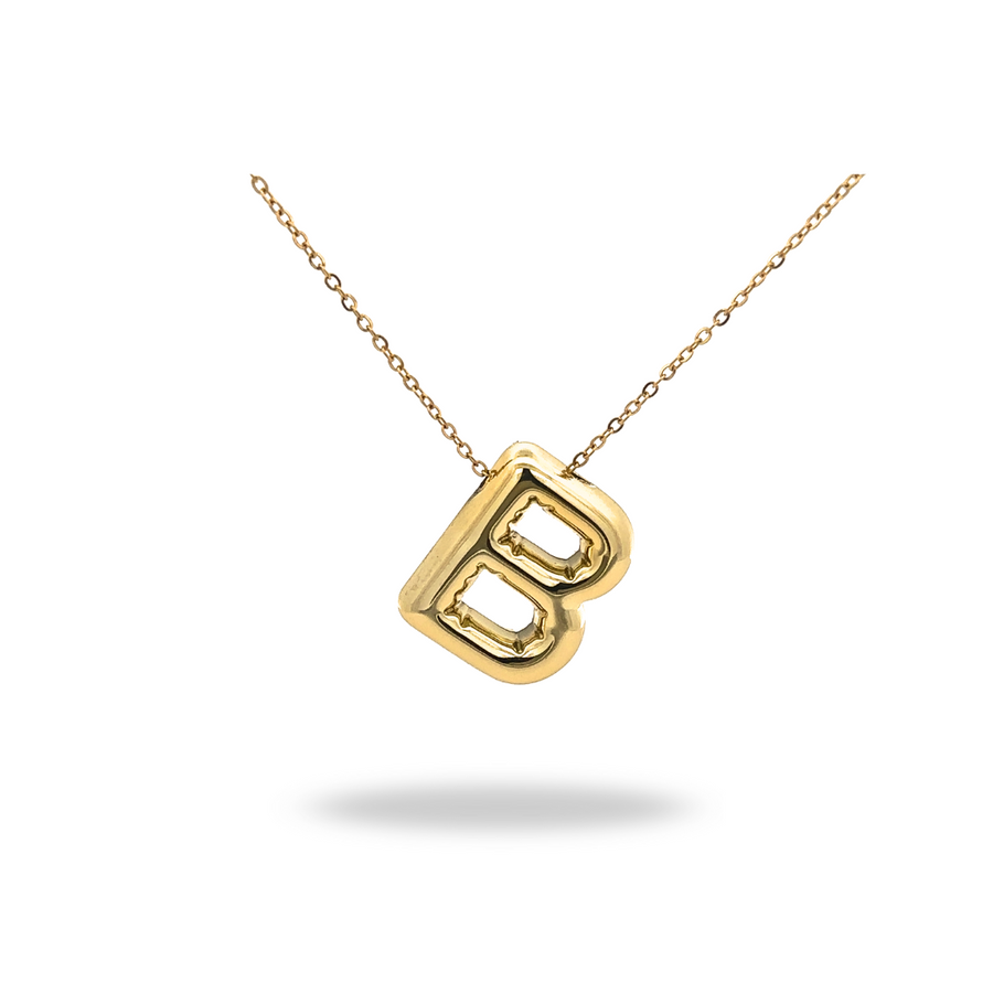 Collar Letra A Puffy Dorado – Tu inicial con volumen y estilo