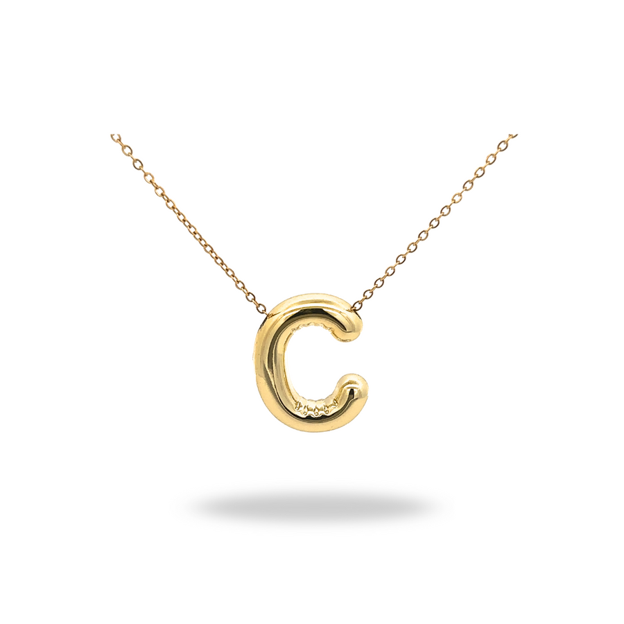 Collar Letra A Puffy Dorado – Tu inicial con volumen y estilo