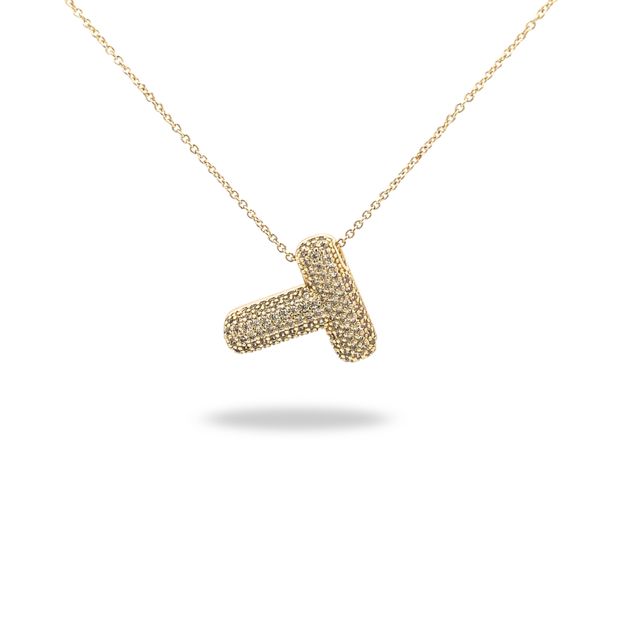 Collar Letra Dorado con Zirconias - Tu inicial, tu brillo