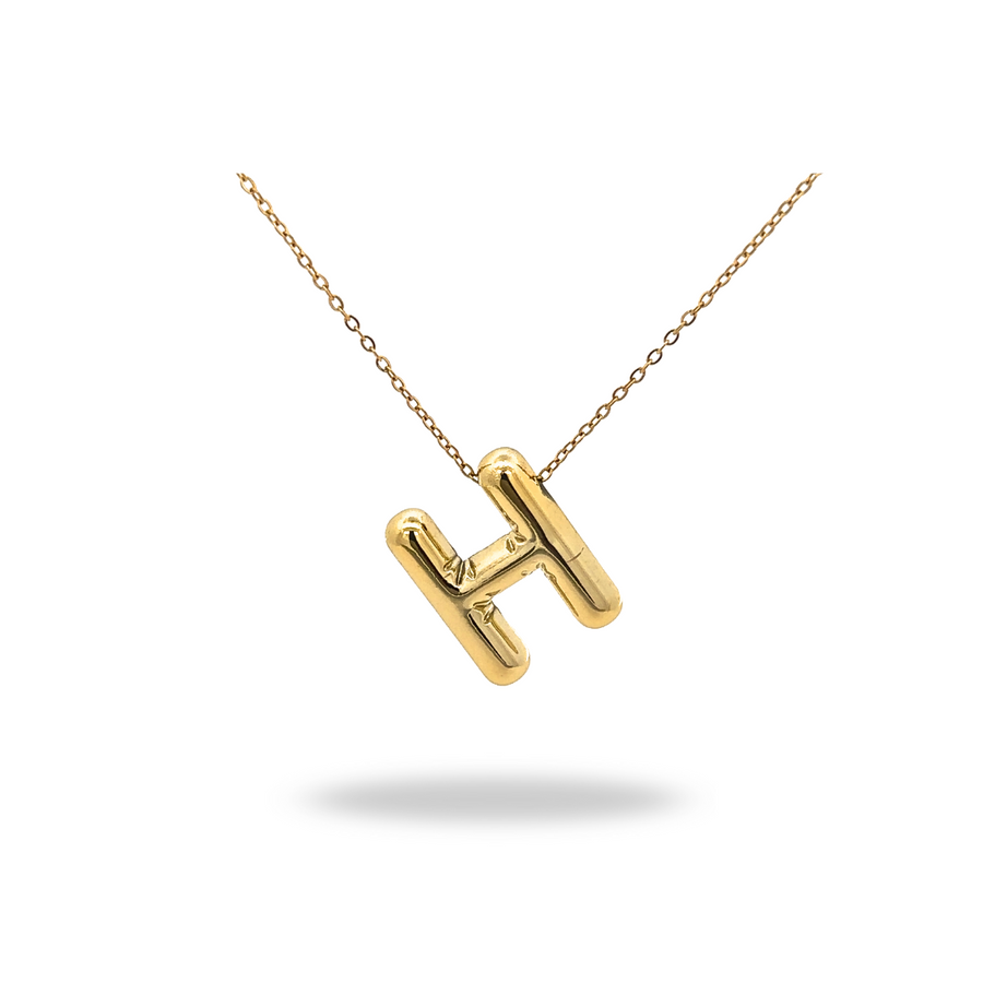 Collar Letra A Puffy Dorado – Tu inicial con volumen y estilo