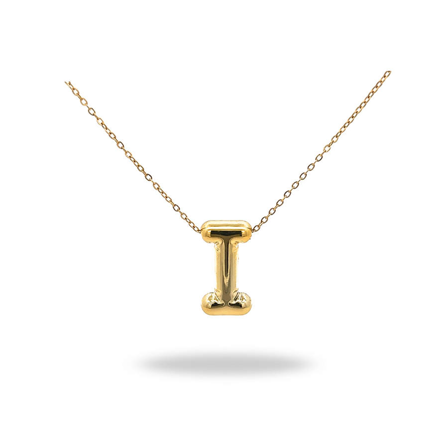 Collar Letra A Puffy Dorado – Tu inicial con volumen y estilo