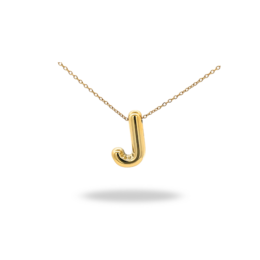 Collar Letra A Puffy Dorado – Tu inicial con volumen y estilo