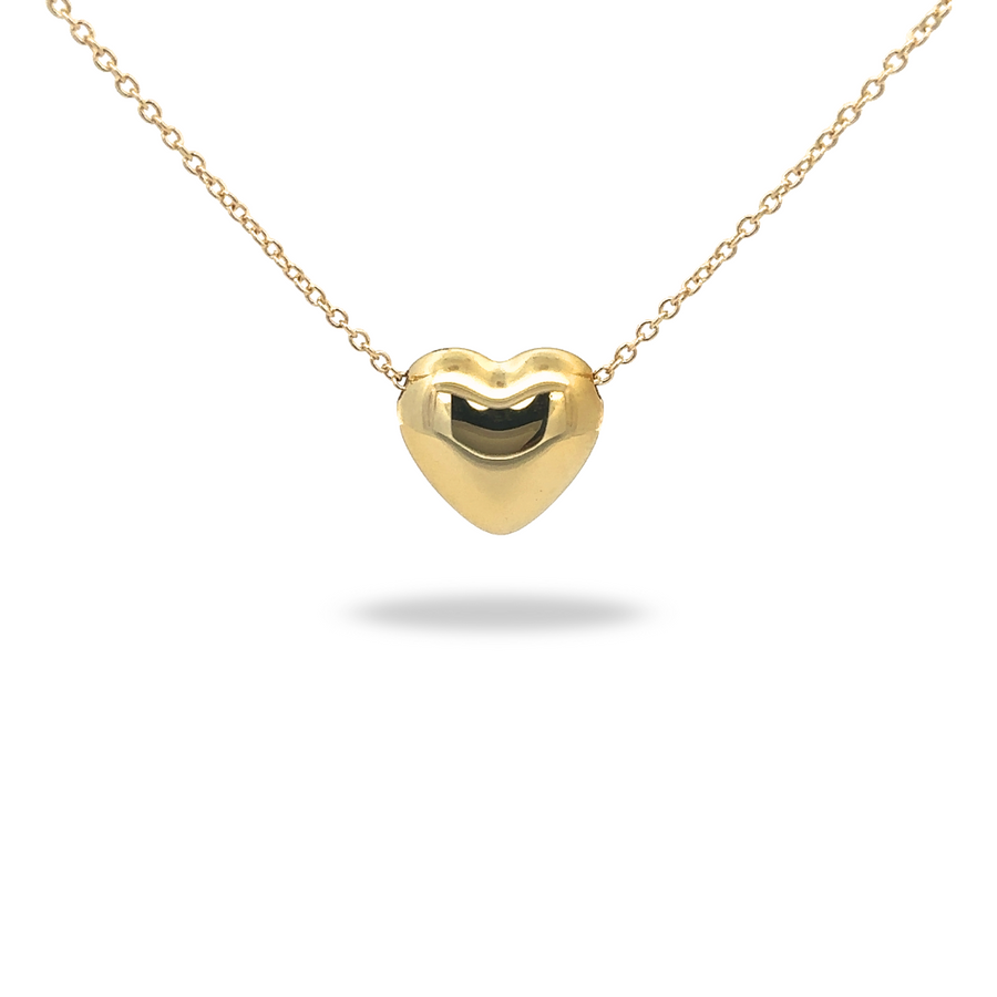 Collar Corazón Glossy Dorado – Amor que refleja tu luz