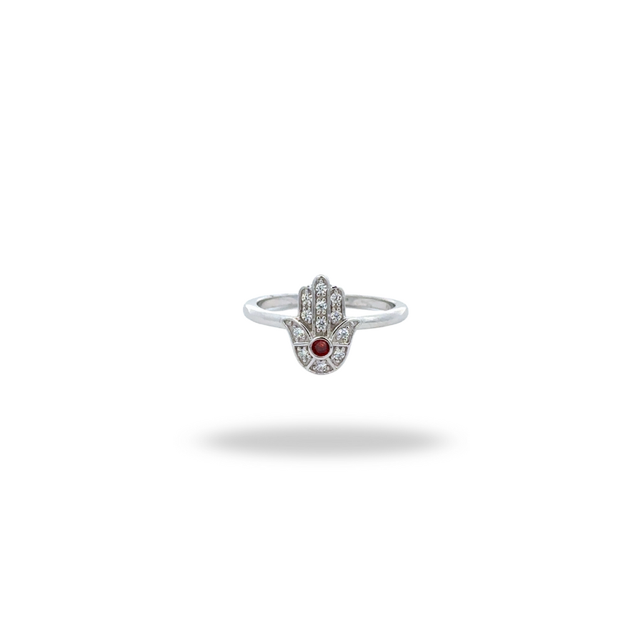 Anillo Mano de Protección – Plata 925 con rodio y zirconias