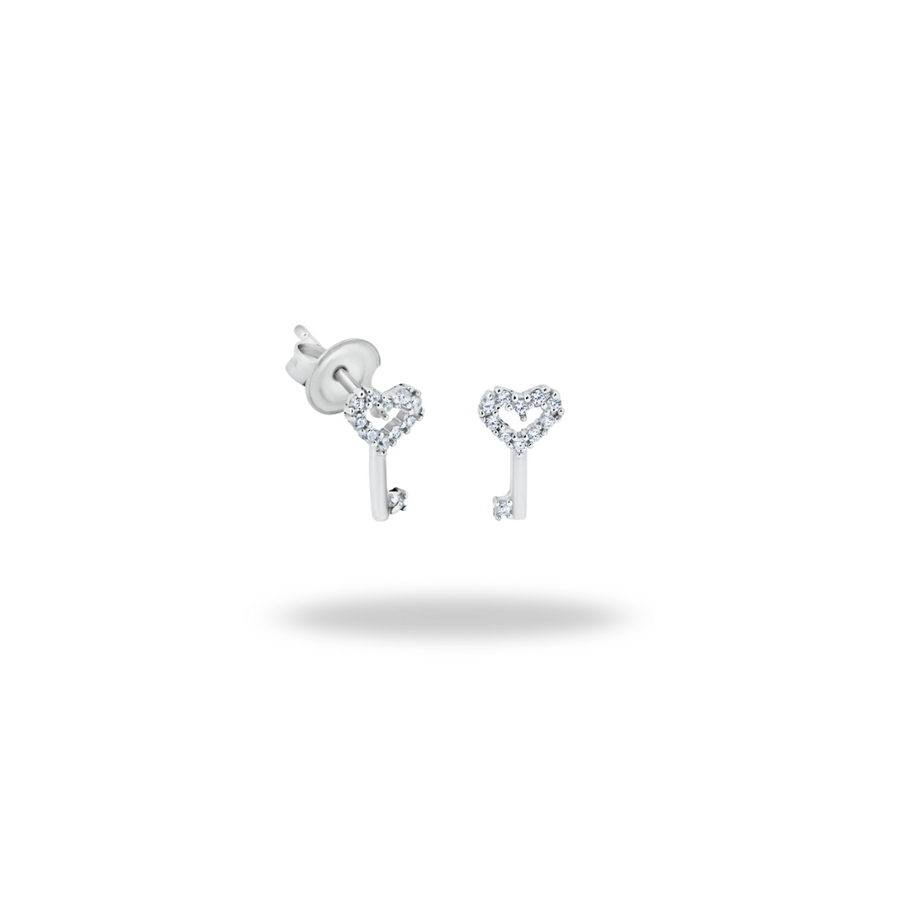 Aretes Llave de Amor – Plata 925 con rodio